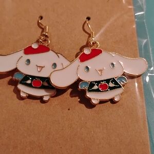 Cute Character Earrings with Red and Blue Accents
